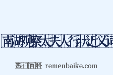 南湖观察太夫人行状近义词是什么意思的图片